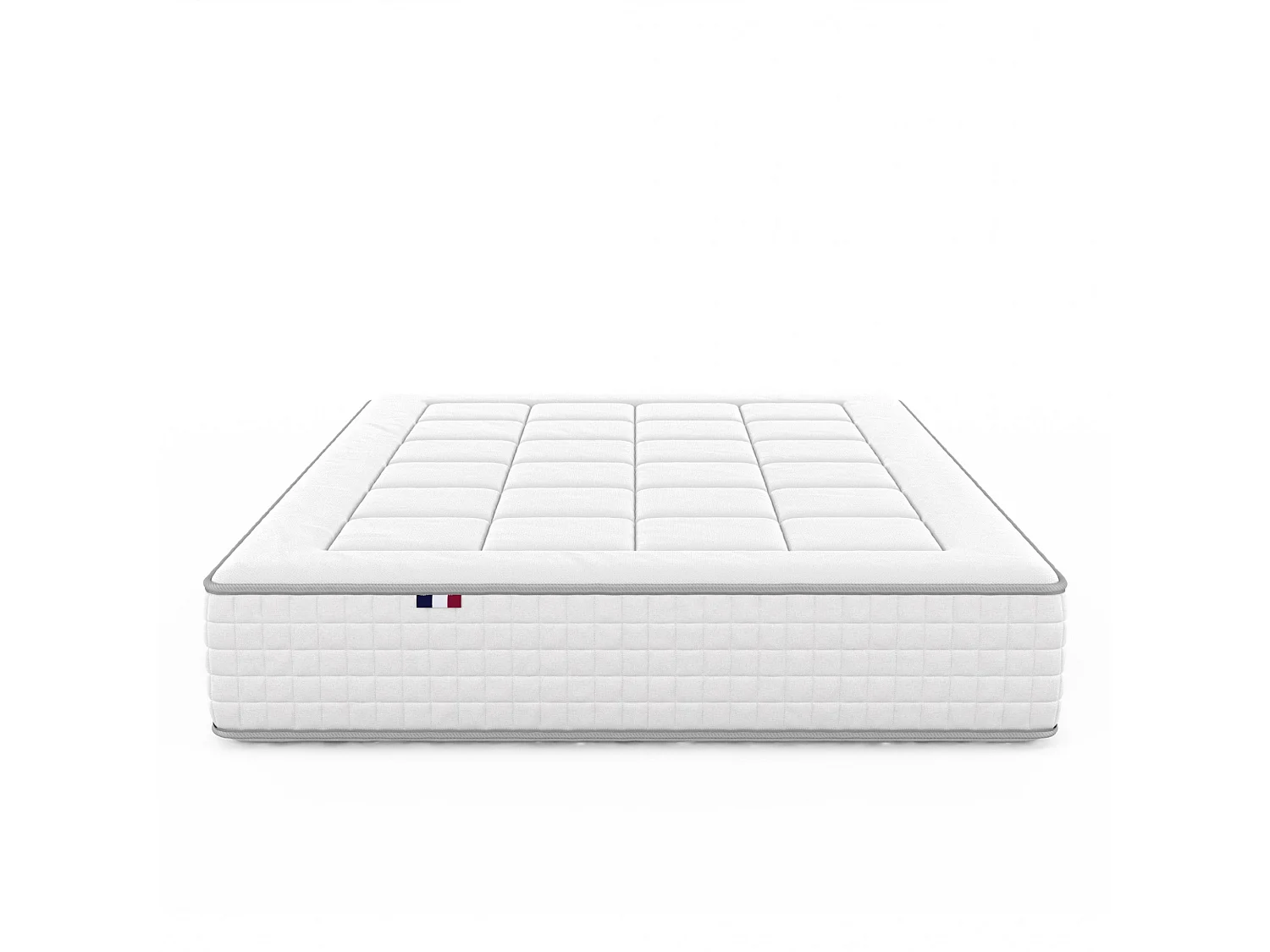 Ensemble matelas ressorts 7 zones PALACIO + sommier en kit gris lattes flexibles 140 x 200 cm
