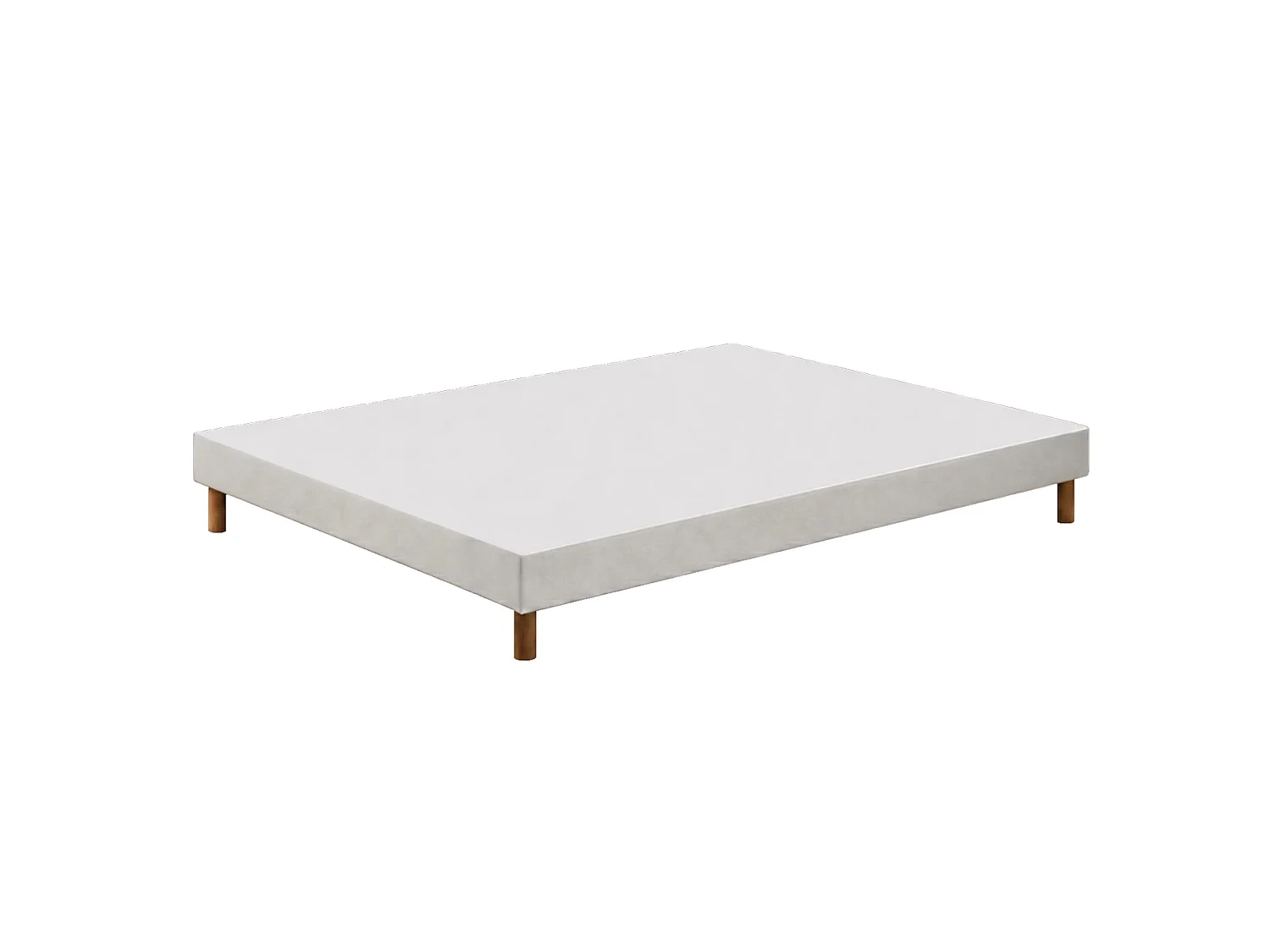 Sommier bois massif, lattes passives, tissu blanc 140 x 190 cm