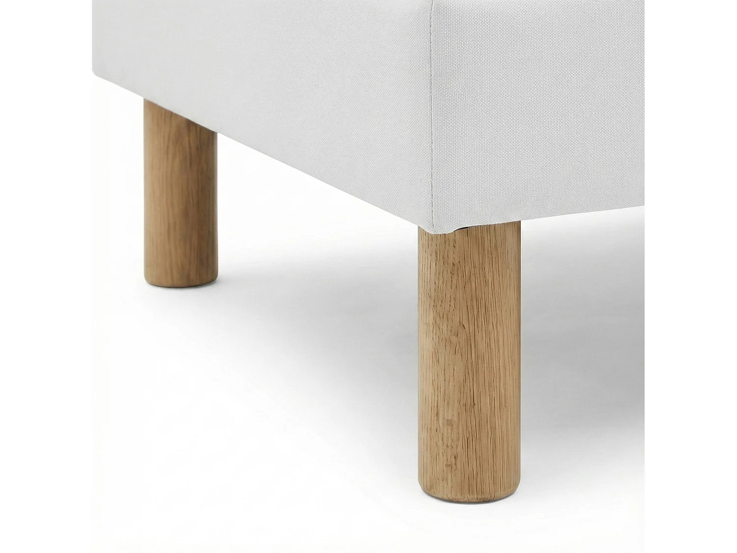 Sommier bois massif, lattes passives, tissu blanc 140 x 200 cm