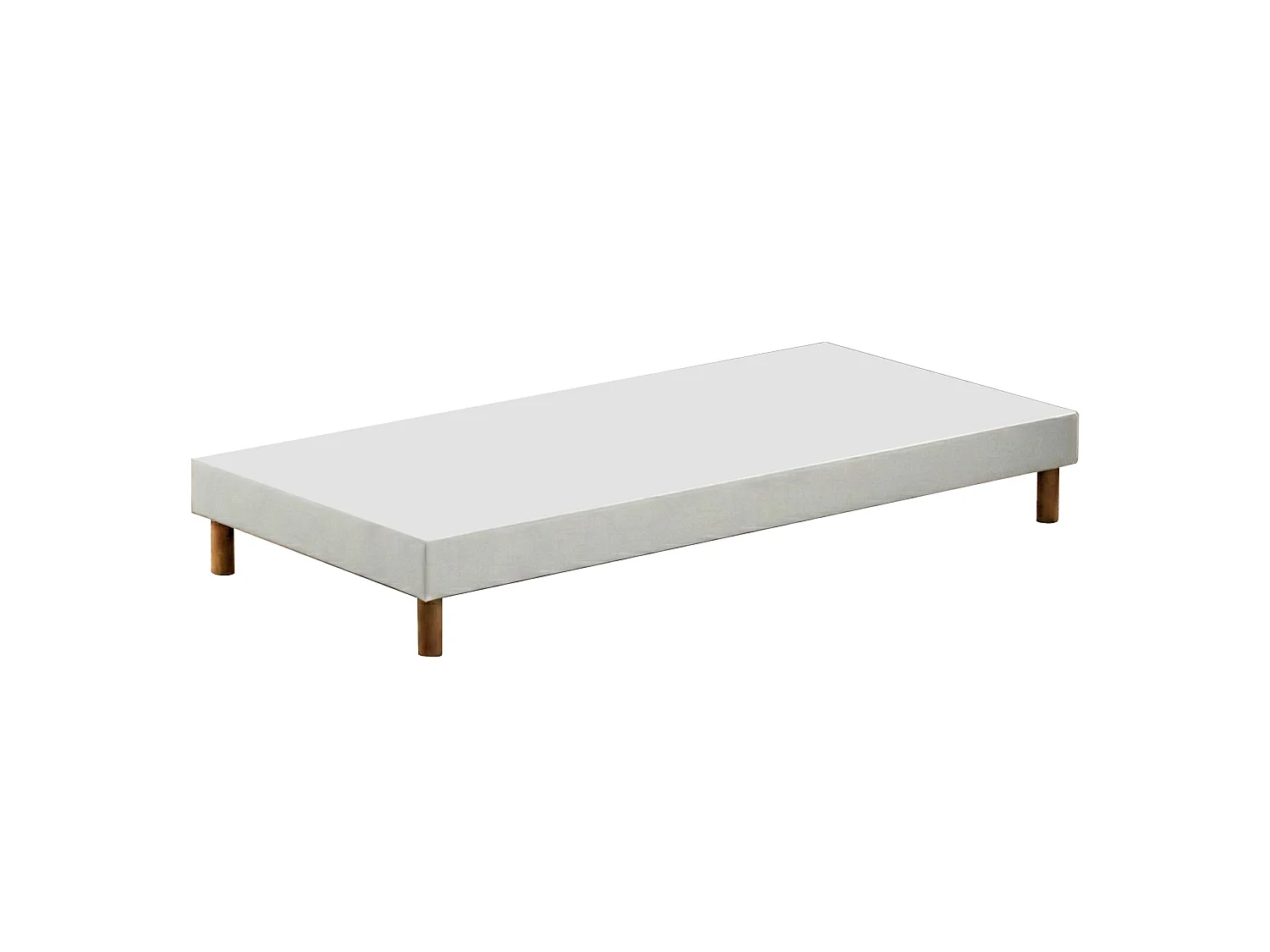 Sommier bois massif, lattes passives, tissu blanc 90 x 190 cm
