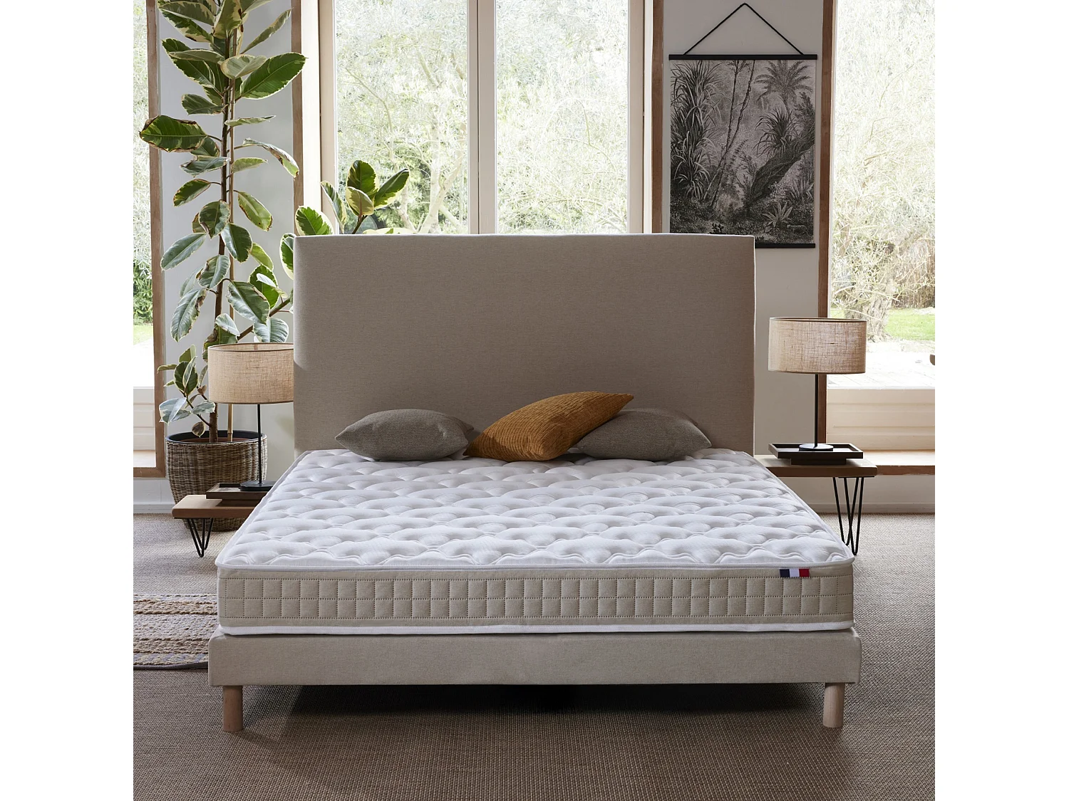 Matelas latex 3 zones PURE - soutien ferme, Made in France - 140 x 200 cm