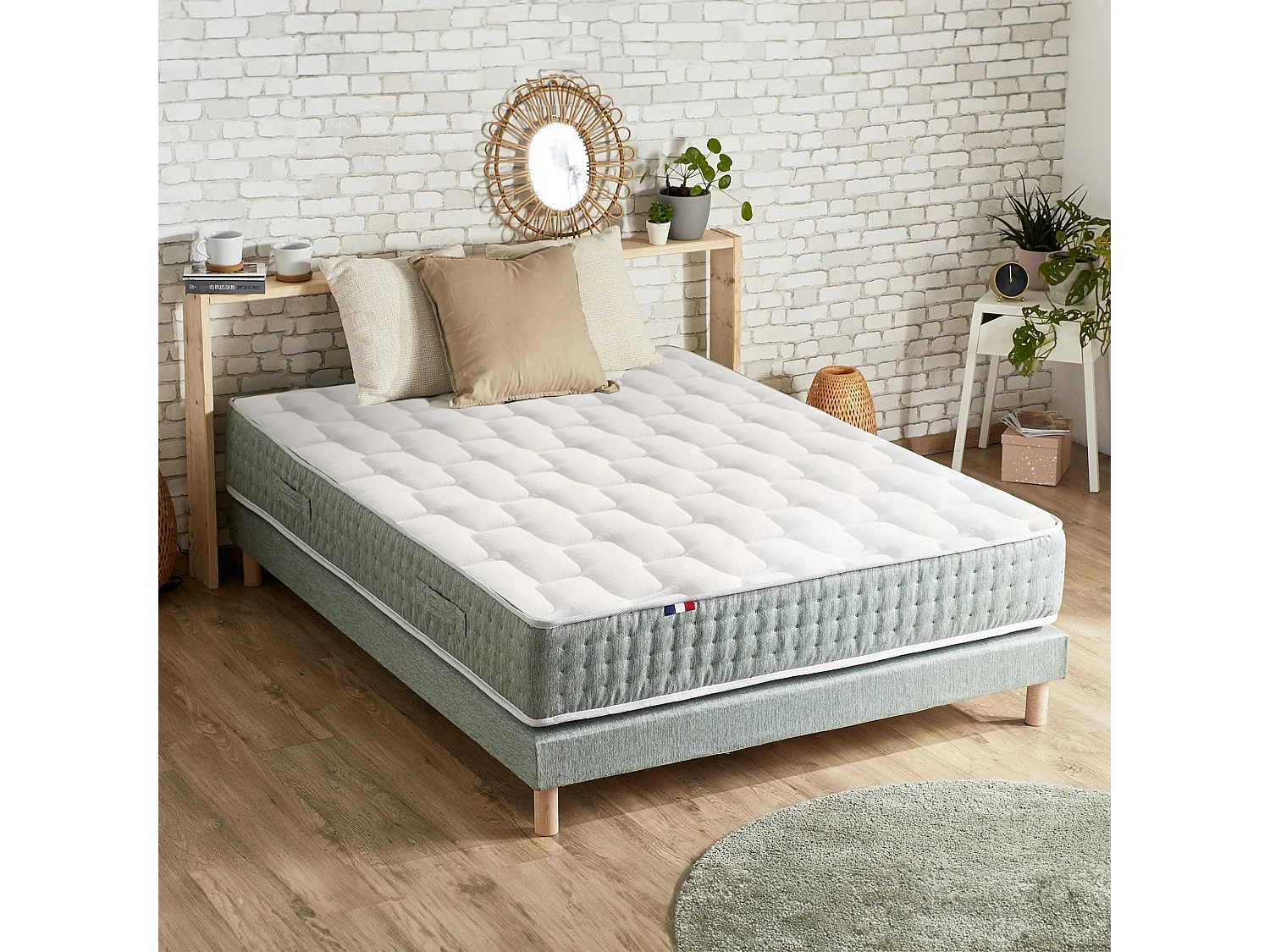 Matelas ressorts ensachés 7 zones HYGGE - soutien ferme et réversible - 140 x 200 cm