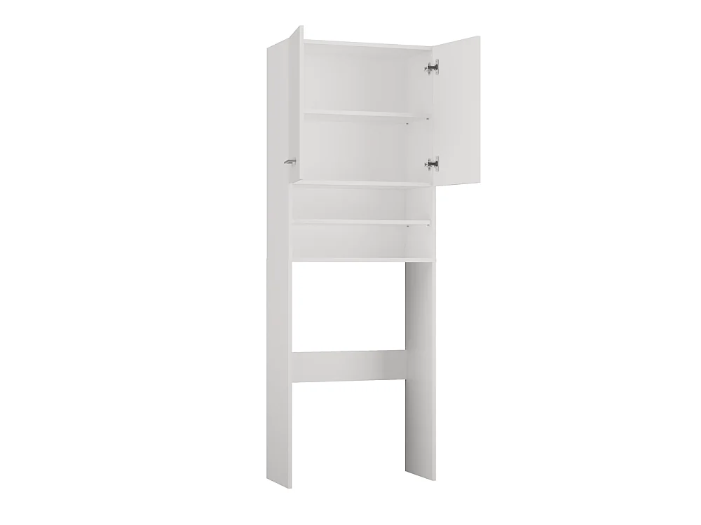 Meuble lave-linge/sèche-linge encastrable blanc, porte courte - 64 x 30 x 180 cm