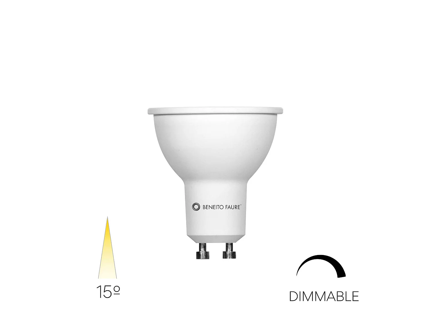 GU10 7W 15º Dichroïsche Smalle Dimbare LED-lamp CRI>80 3000K 420lm Triac Dimbaar Wit Kleur - Beneito & Faure Retrofit Serie
