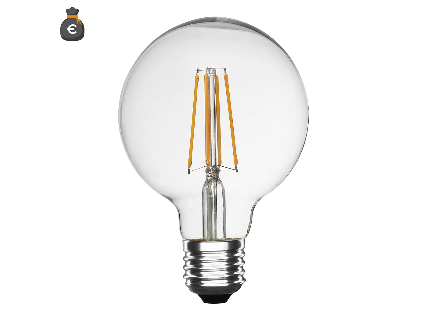 Alcapower G125 LED-Globelampe Filament Transparent 12W 1850lm 6000K E27 Kaltweiß Ø125x175mm Klasse D Effizient und Langlebig G125Fil