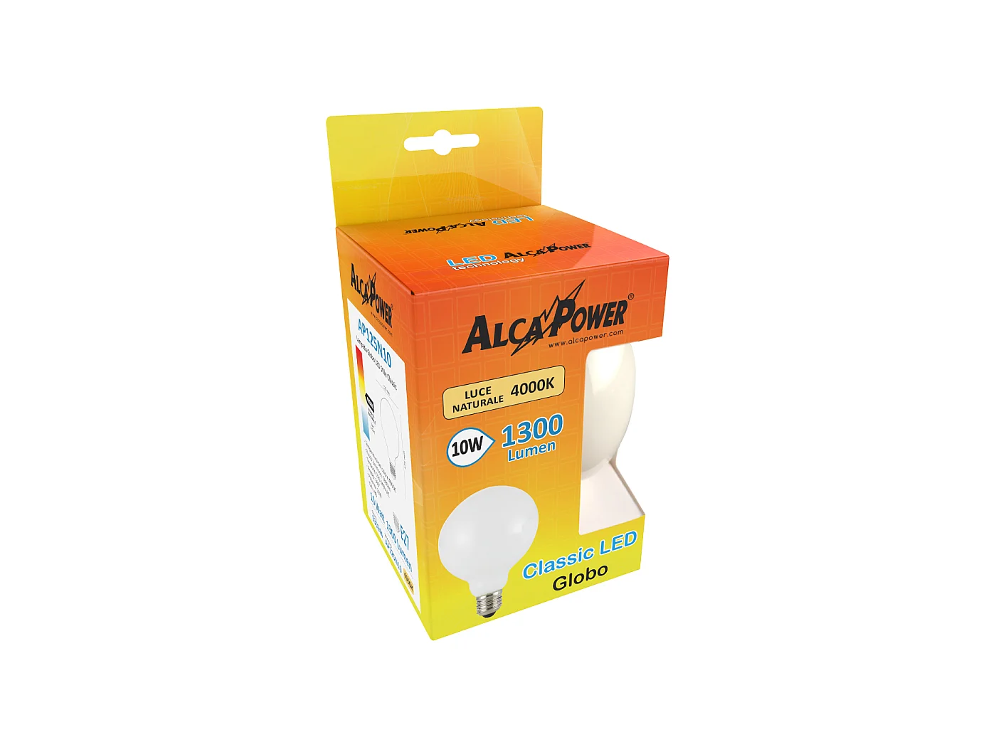 Ampoule LED Alcapower Globe 125 Verre Blanc Classique 10W E27 1300lm 4000K Lumière Naturelle Diffusion 360 Classe E Diamètre 125mm SEO