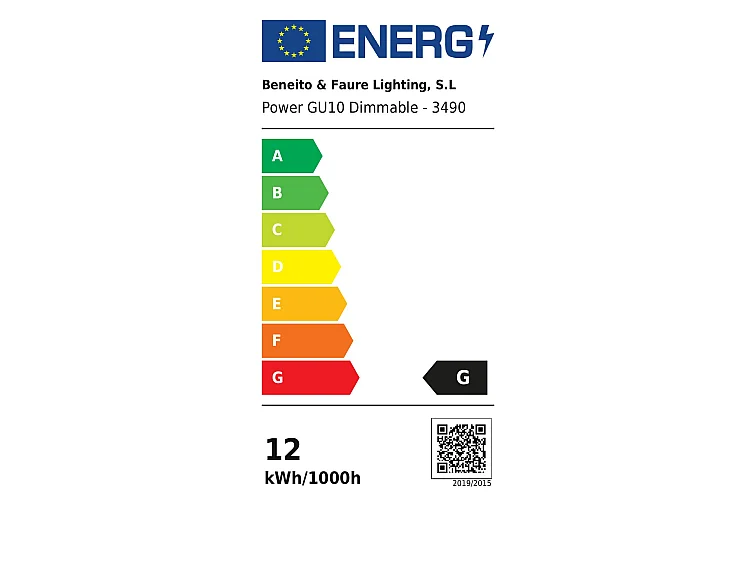 Lampadina LED Dicroica Power GU10 12W Dimmerabile TRIAC 60º 3000K 1000lm, Luce Calda Naturale per Interni IP40 - Beneito & Faure