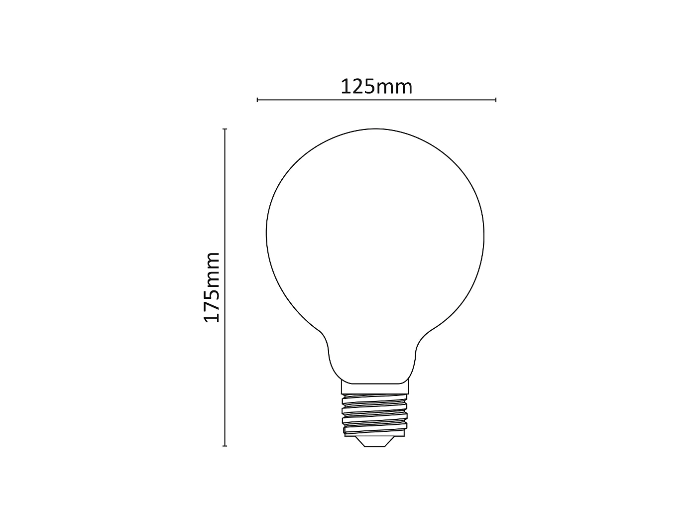 Alcapower LED-Globelampe 125 Classic E27 10W 1400lm 3000K Weißglas, warmweißes Licht 360 Grad, Energieeffizienzklasse E, lange Lebensdauer