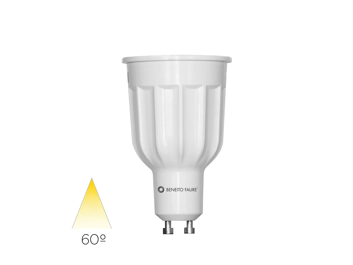 Bombilla LED dicroica Beneito & Faure Power GU10 de 12 W, 3000 K y 60º - Alta eficiencia energética para iluminación interior profesional