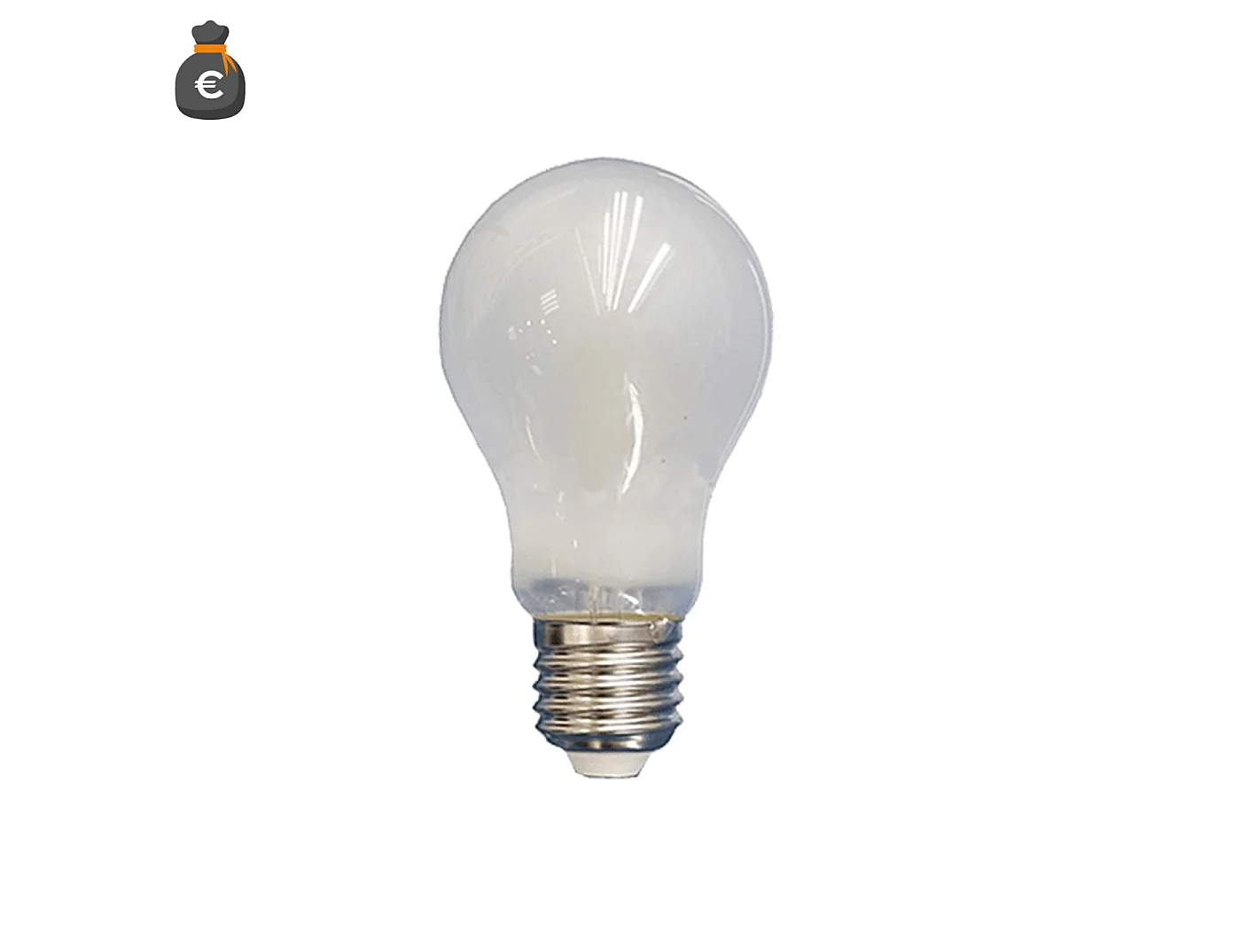 Ampoule LED Alcapower A60, verre dépoli, 8 W, culot E27, 950 lm, 4000 K, lumière naturelle, classe énergétique E, pour l'éclairage domestique.