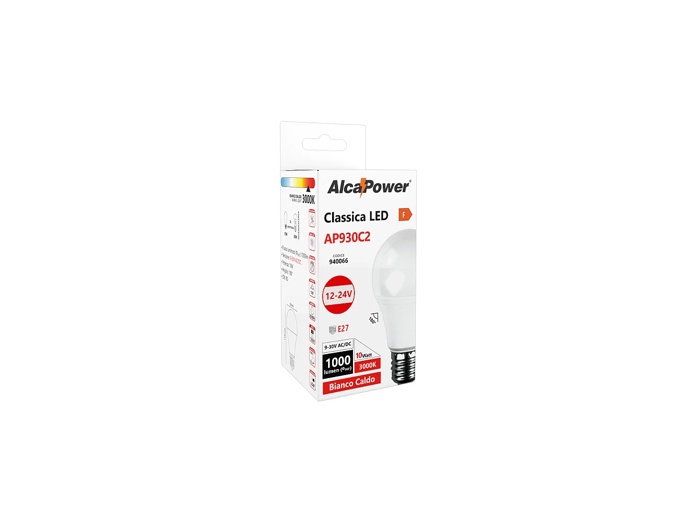Ampoule LED Alcapower Classic E27 10W 1000lm 3000K Blanc Chaud Multivoltage 9-30V AC/DC Camping-Car Bateau Système Photovoltaïque Haute Efficacité