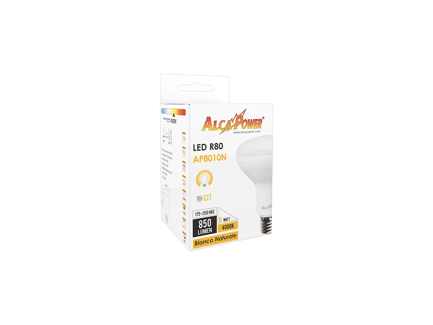 Alcapower R80 E27 LED-Pilzlampe 10W 850lm 4000K Neutralweiß 175-250V AC Hohe Energieeffizienz Kompaktes Design für Innenbeleuchtung