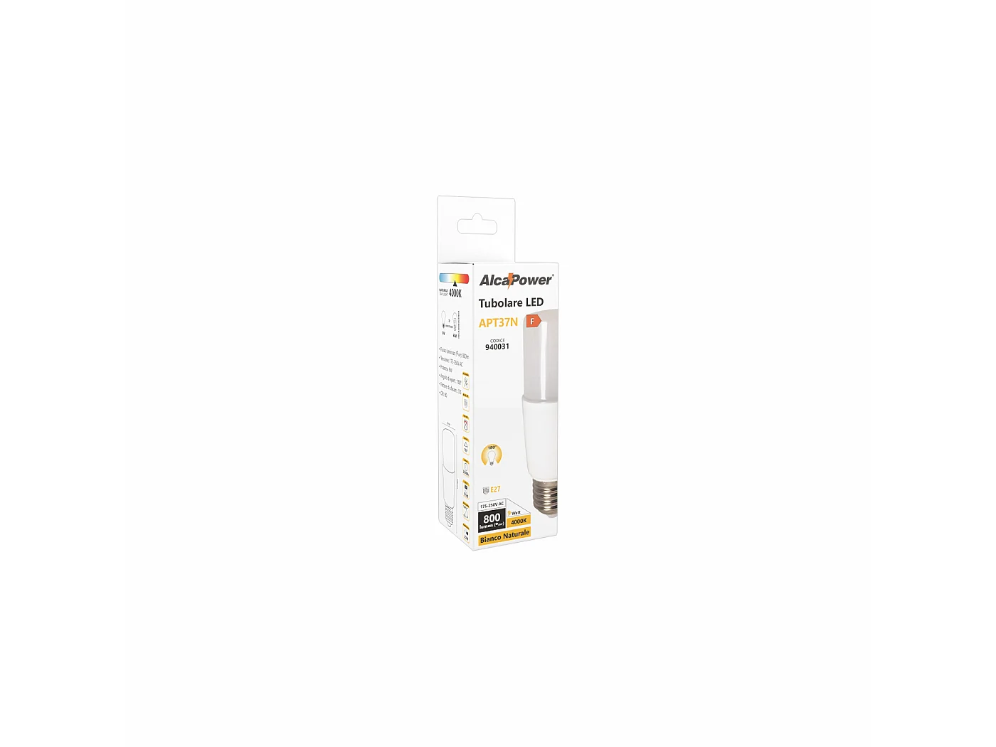 Alcapower LED Röhre T37 9W E27 800lm 4000K Neutralweiß 175-250V AC: Hocheffiziente Energiesparlampe für jeden Raum.