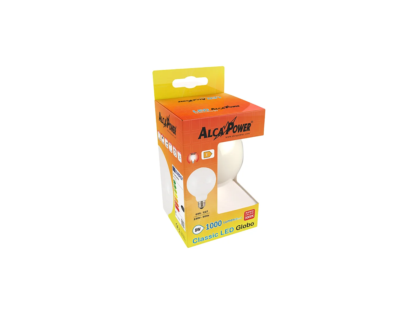 Alcapower LED-Globelampe G95 8W E27 Weißglas 3000K 1000lm - Effiziente Beleuchtung für raffiniertes Ambiente und optimalen Sehkomfort