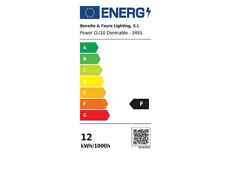 Lampadina LED Dicroica Power GU10 12W Dimmerabile TRIAC 60º 4000K 1050lm, Luce Bianca Neutra per Interni IP40 - Beneito & Faure
