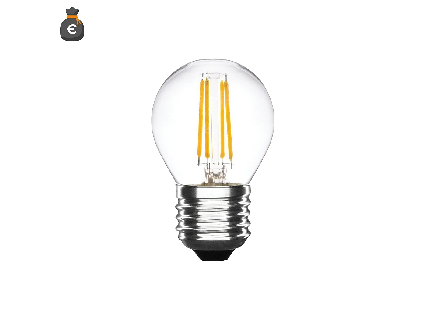 Ampoule LED Alcapower G45 à filament transparent 6W 810lm 4000K E27, classe énergétique D, lumière naturelle à 360°, haute efficacité 25 000 heures