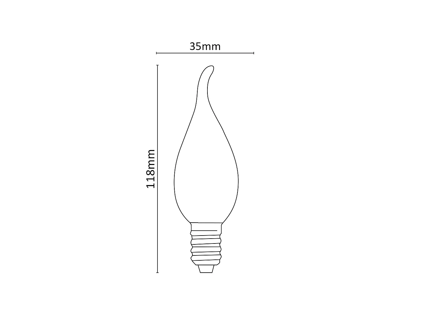 Alcapower LED-Kerze C37 Frostglas E14 4W 470lm 4000K Neutralweiß, elegantes Design für effiziente Innenbeleuchtung.