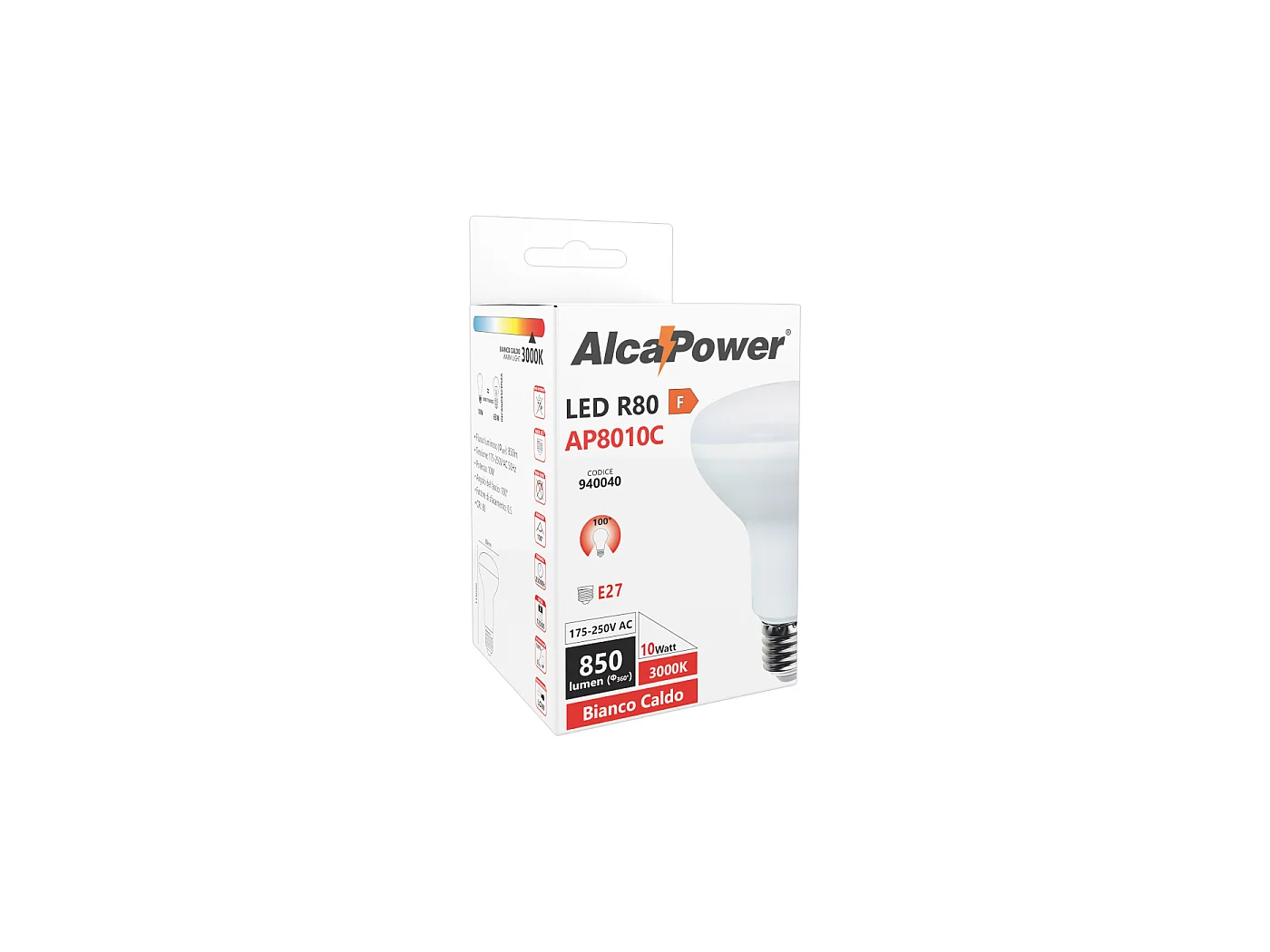 Lampe LED Champignon Alcapower R80 10W E27 850lm 3000K Lumière Chaude 25000h Classe F Éclairage Résidentiel Commercial Design Durable Efficace
