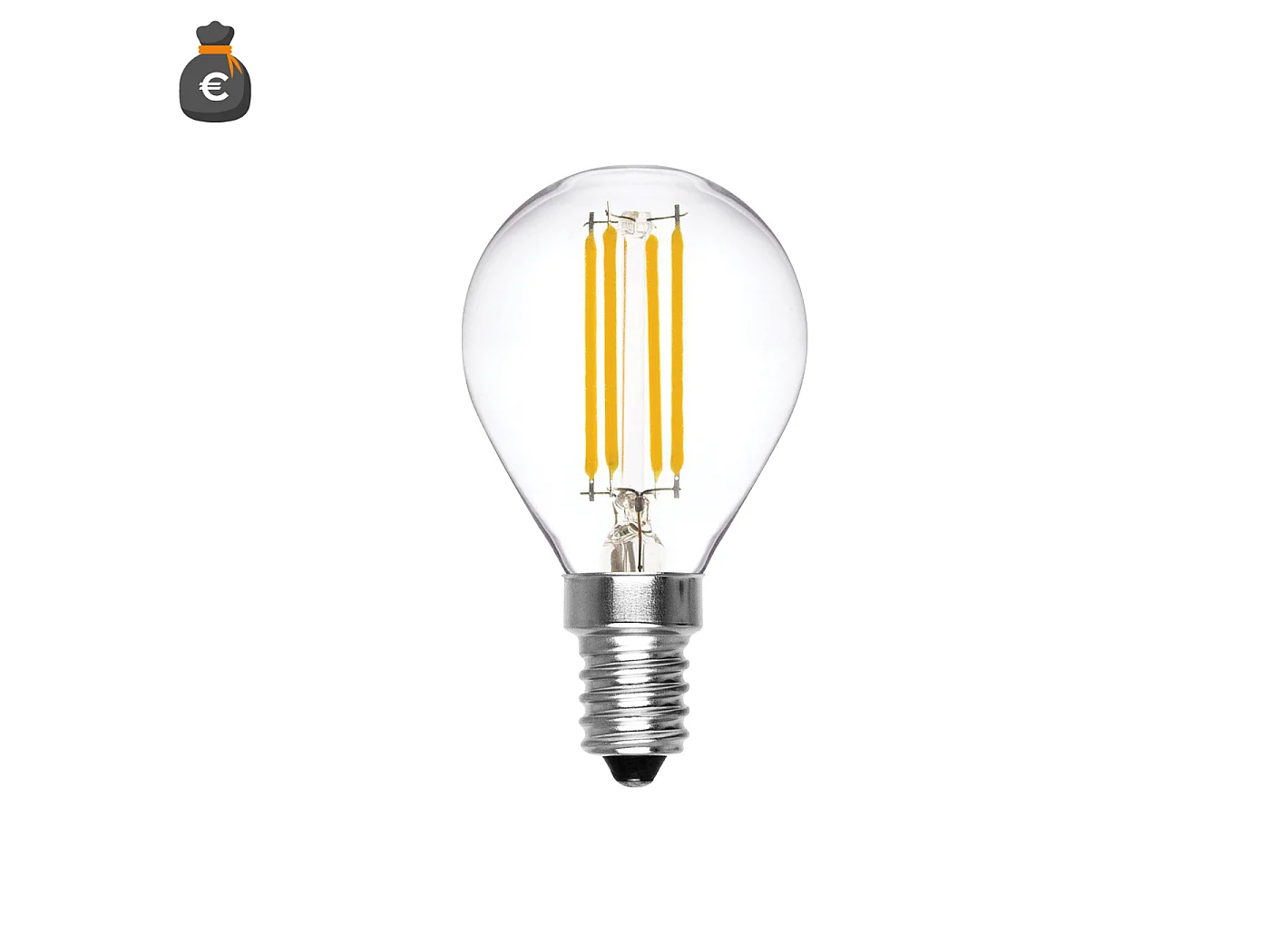 Alcapower LED-Filament G45 Miniglobe E14 6W 810lm 3000K warmweiß transparent, Energieklasse D, lange Lebensdauer 25000 Std. Licht