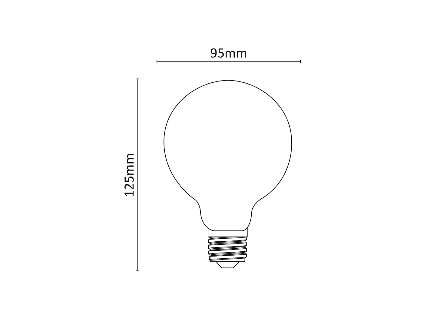 Ampoule LED Alcapower StyLED Spiral Globe G95 5W 380lm E27 2200K, lumière chaude, design vintage décoratif, classe énergétique G