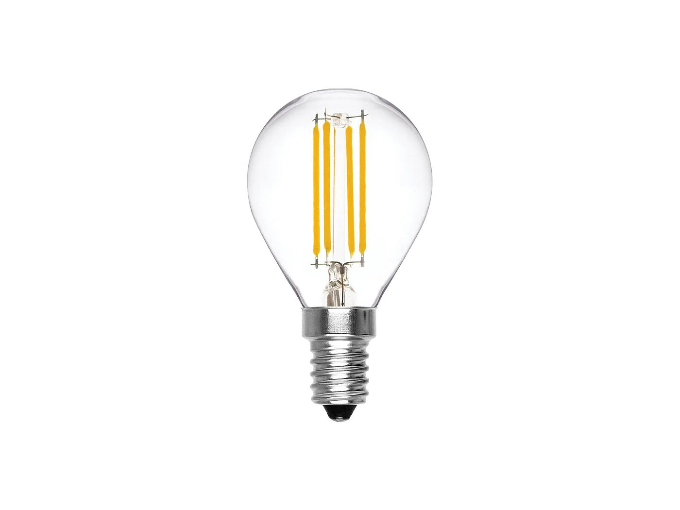 Ampoule LED à filament Alcapower G45 Minisphere E14 6W 810lm 4000K Lumière naturelle Transparente, Classe énergétique D, Durée de vie de 25 000 heures