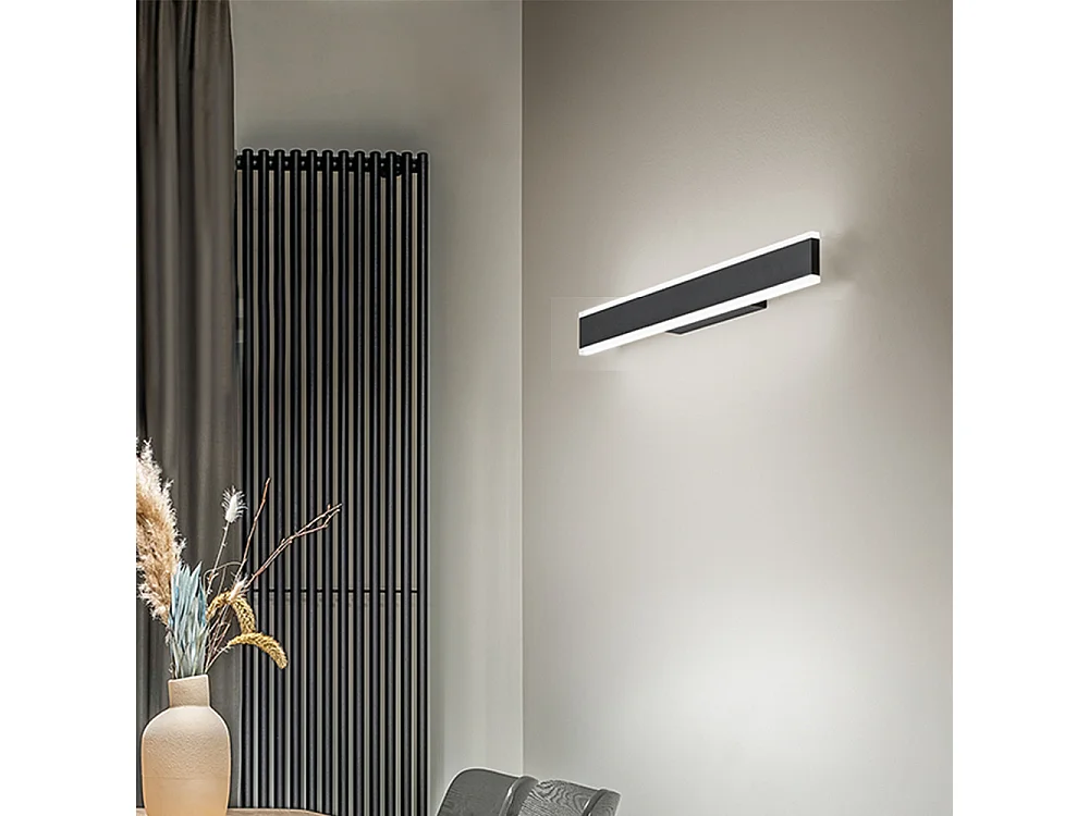 Aplique LED Linear 32W de 81,5 cm em Alumínio Cor Preta com Seletor CCT 3000K/4000K/6000K e Difusor Acetinado - Marca Perenz Design Moderno