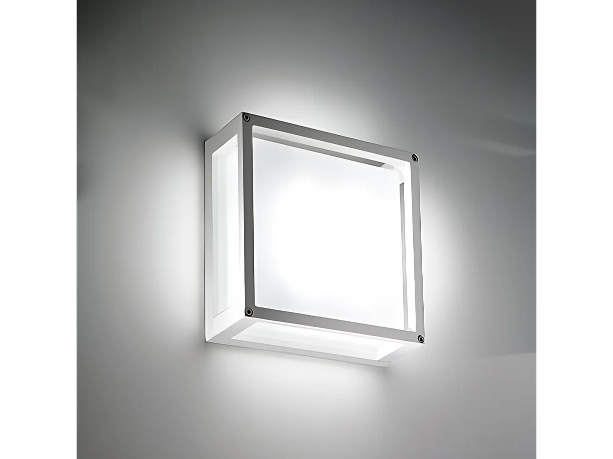 IP54 væg- og loftslampe i cortenmalet aluminium, moderne stil til indendørs og udendørs brug, E27-fatning, mål 12,2x25x9,5 cm
