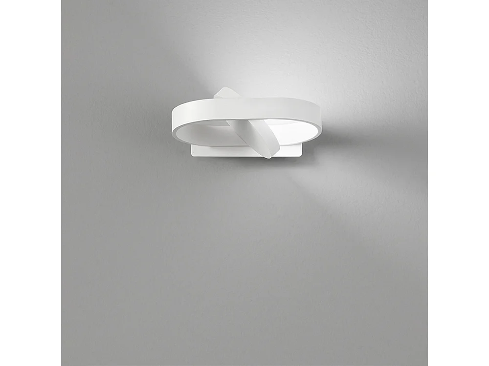 Aplique de pared de metal blanco, lámpara LED ajustable de 6 W con tecnología CCT seleccionable de 3000 K a 4000 K a 6000 K, diseño moderno - Perenz