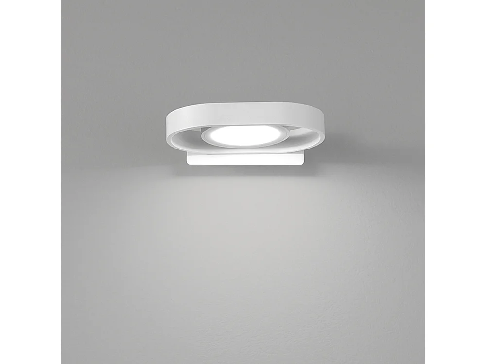 Aplique de pared de metal blanco, lámpara LED ajustable de 6 W con tecnología CCT seleccionable de 3000 K a 4000 K a 6000 K, diseño moderno - Perenz