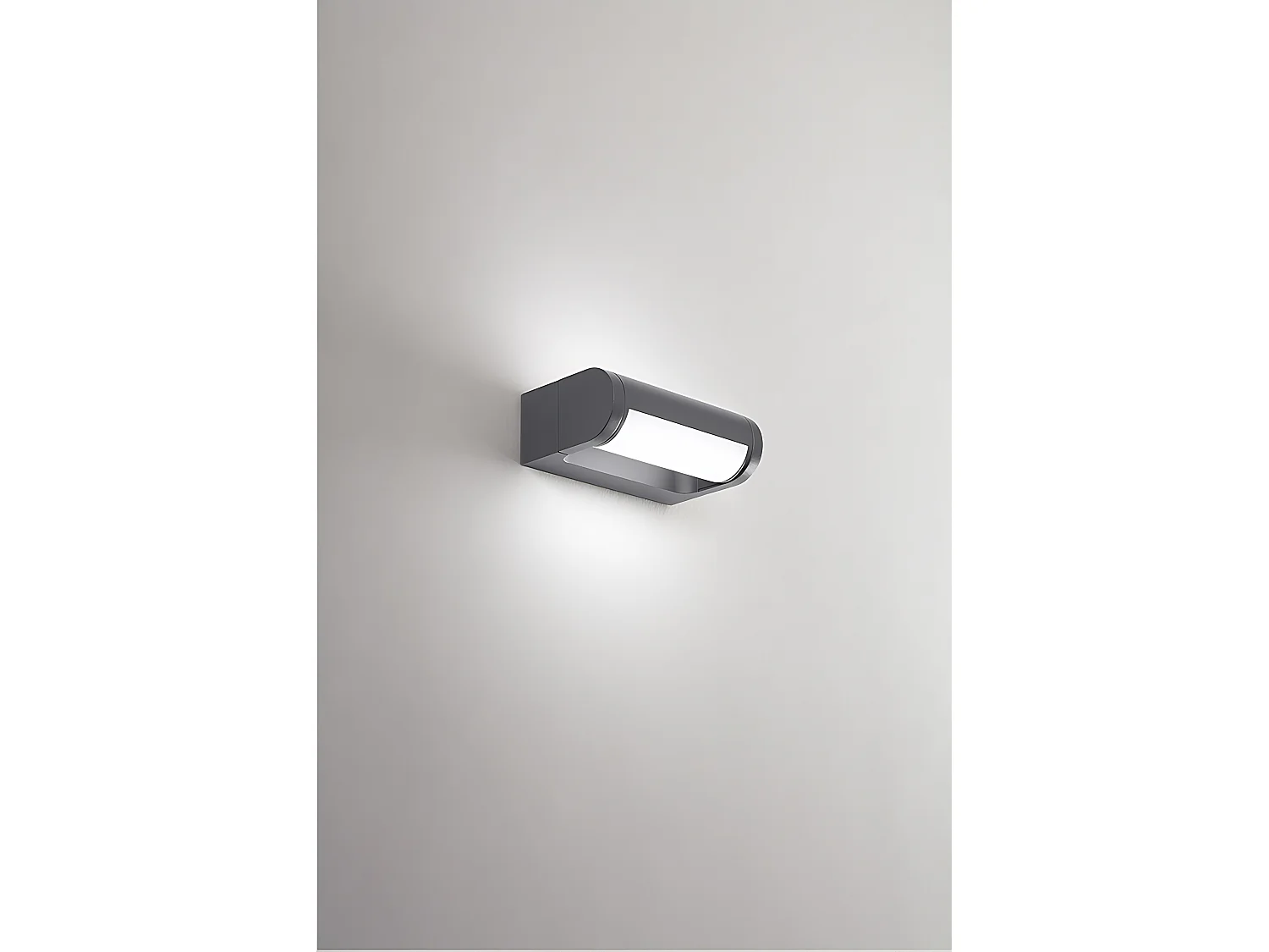 Aplique LED pared aluminio antracita mate, 12W 3000K, diseño moderno exterior con difusor regulable para iluminación eficiente - Perenz