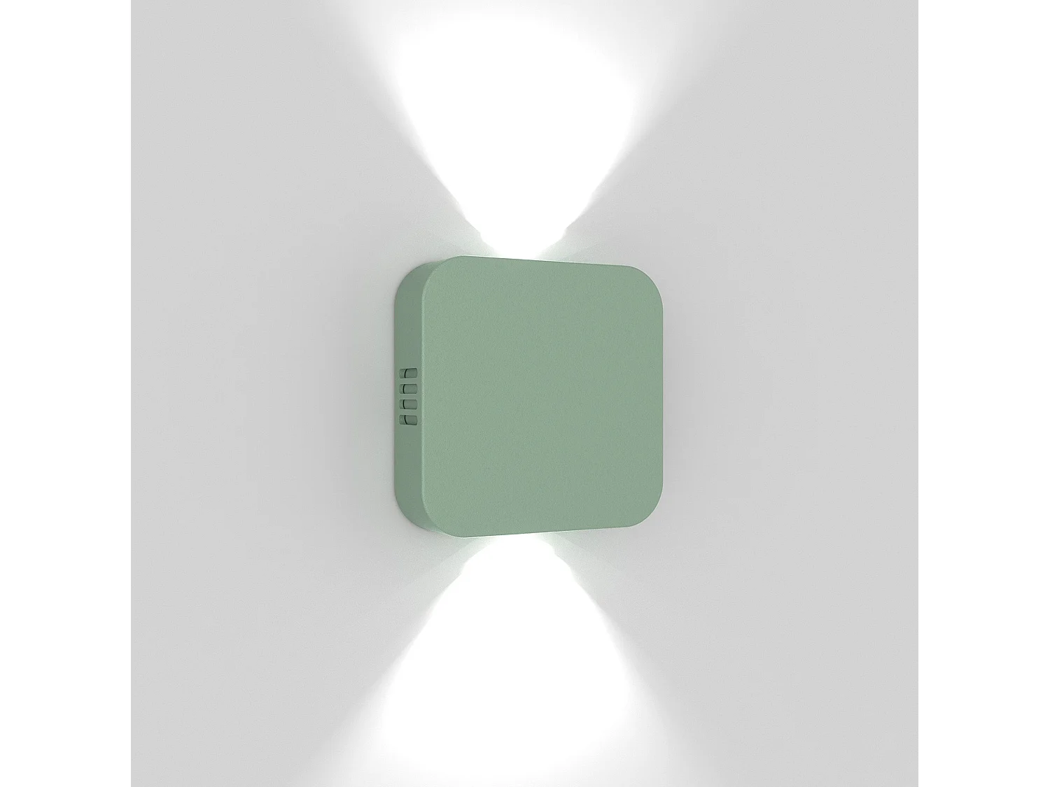 Aplique de pared LED enrollable para interior y exterior en aluminio fundido verde salvia con doble emisión de luz regulable IP54 10,5W 3000K
