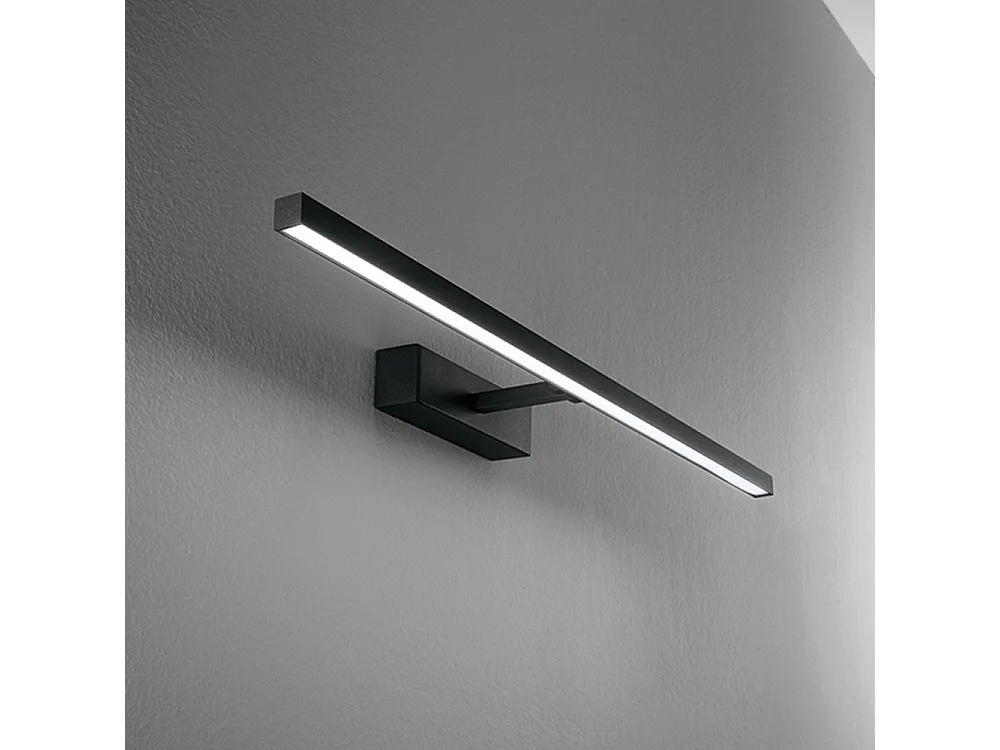 Aplique LED em Metal Preto, 16W, CCT 3000K/4000K/6000K, Difusor Orientável, Design Moderno para Iluminação de Interiores e Exteriores - Perenz