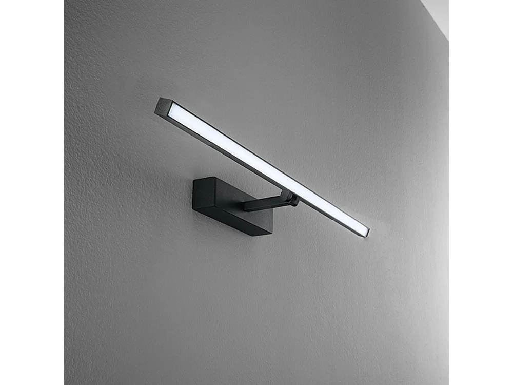 Aplique LED série 8040 em metal preto, 12W, luz CCT ajustável 3000K/4000K/6000K, difusor orientável a 300 graus - Perenz, design moderno e versátil