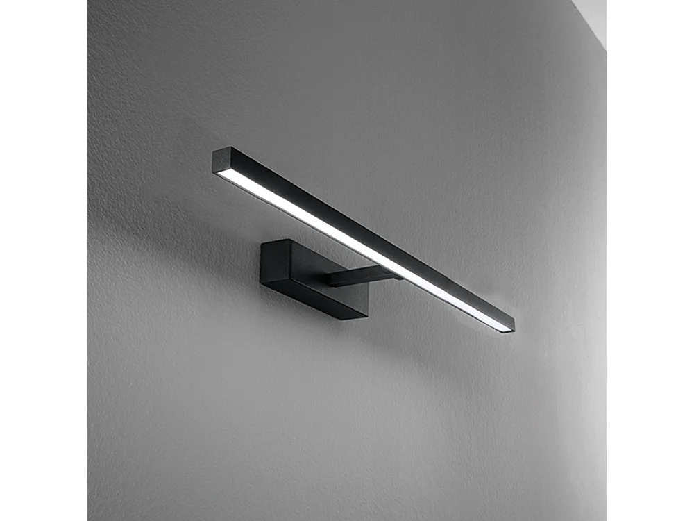 Aplique LED série 8040 em metal preto, 12W, luz CCT ajustável 3000K/4000K/6000K, difusor orientável a 300 graus - Perenz, design moderno e versátil
