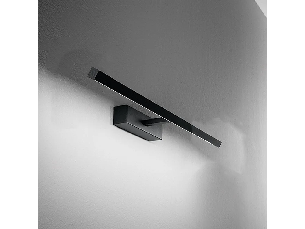 8040 series LED wall light in black metal, 12W, adjustable CCT light 3000K/4000K/6000K, 300-degree adjustable diffuser - Perenz
