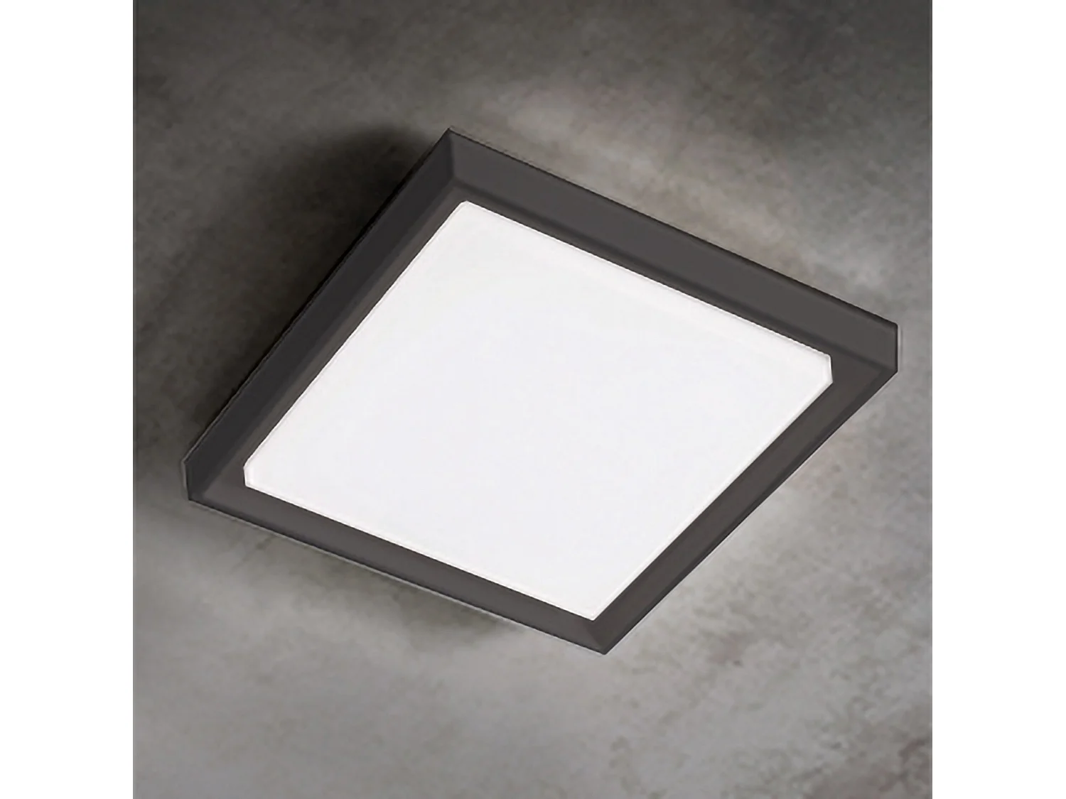 Lámpara de pared y techo Alu, aluminio fundido a presión gris oscuro, 30W LED 3000K IP54, diseño moderno para ambientes interiores y exteriores.