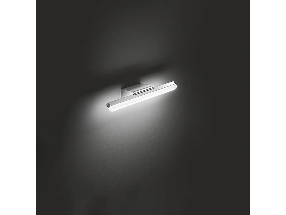Aplique de pared LED Perenz Serie 6330 en metal cromado pulido, 14W 1540Lm, luz natural 4000K, diseño lineal y moderno para baño y espejo.