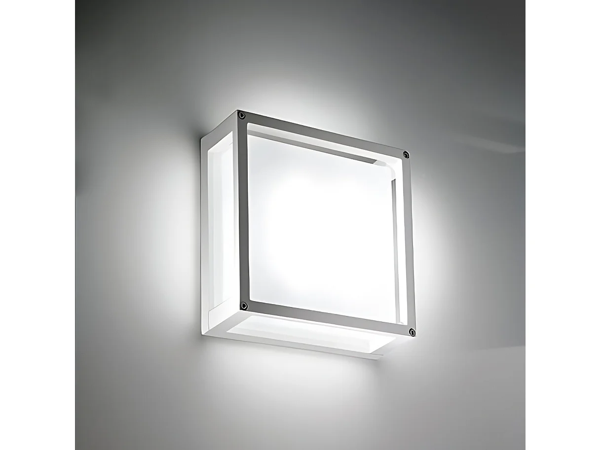 Væg- og loftslampe til hjemmet 12,2x25x9,5 cm i støbt aluminium, mat hvid, IP54, til indendørs og udendørs brug med E27-fatning, maks. 42W