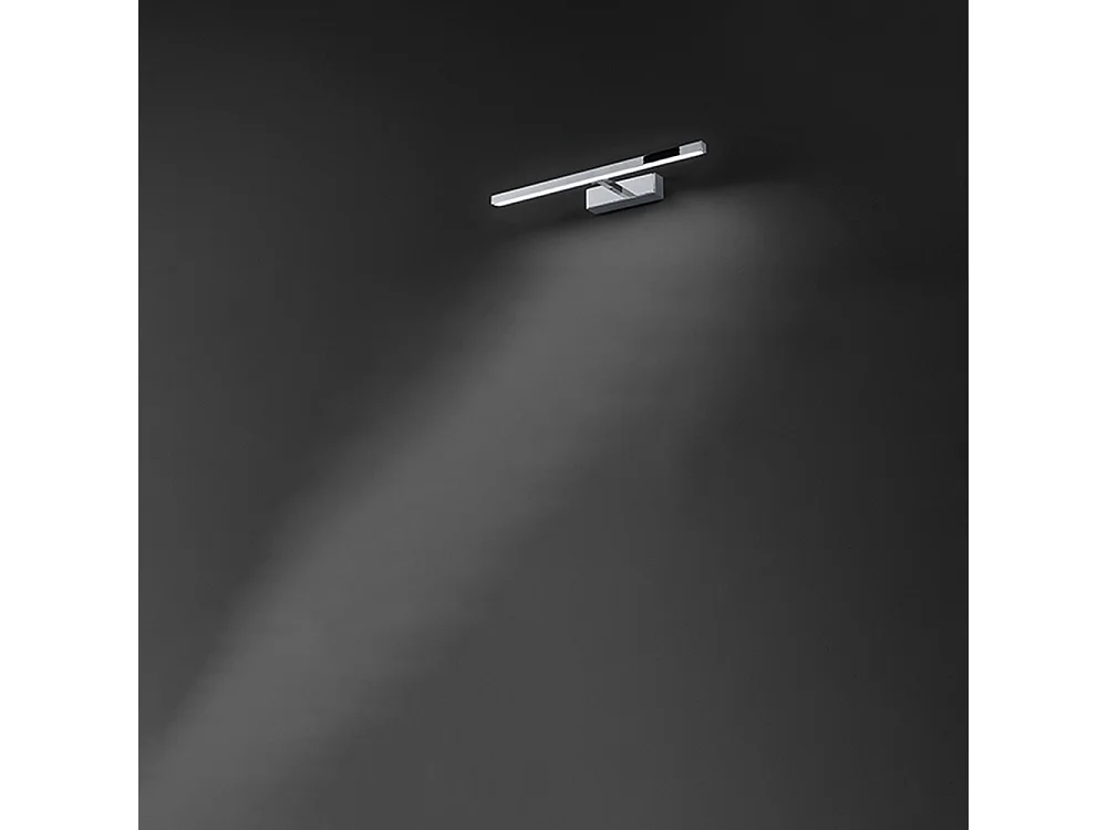 Aplique LED pared serie 8040 metal cromado, 12W, temperatura regulable 3000K-6000K, difusor ajustable 300° - Perenz