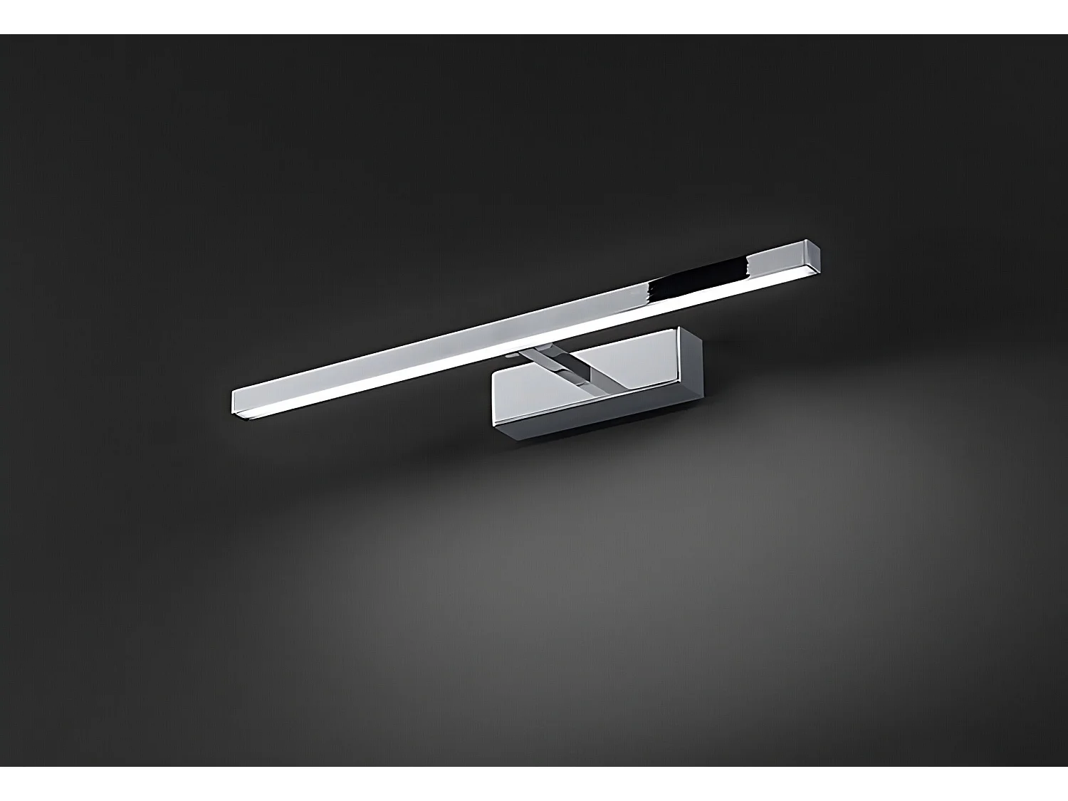 Aplique LED de parede série 8040 em metal cromado polido, 12W, luz CCT ajustável 3000K/4000K/6000K, com difusor orientável a 300 graus - Perenz