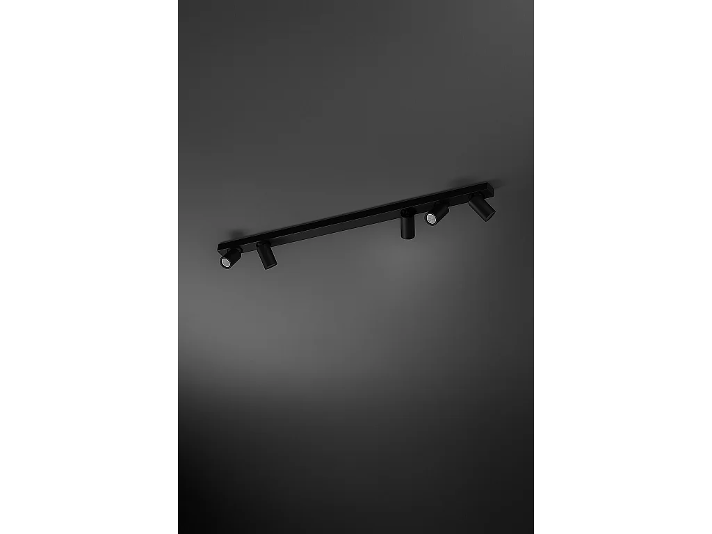 Foco de 5 luzes série 10S48177 em alumínio lacado, preto mate, orientável, casquilho 5xGU10 máx. 50W, 120 cm - Perenz, iluminação de teto moderna