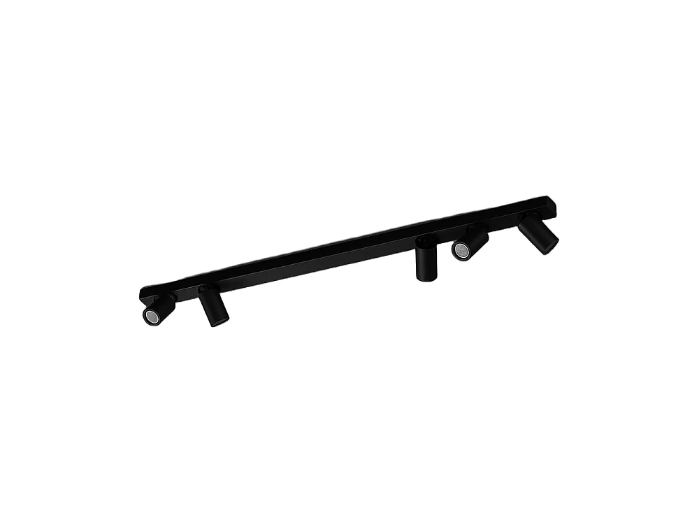 5-lys spotlight, serie 10S48177, lavet af pulverlakeret aluminium, matsort, justerbar, 5 x GU10-fatninger, maks. 50 W, 120 cm - Perenz