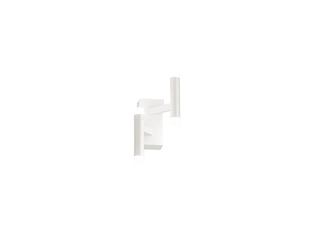 LED-væglampe af mat hvid metal, moderne design med satineret diffusor, 12 W, 3000 K, dæmpbar til indendørs belysning - Perenz