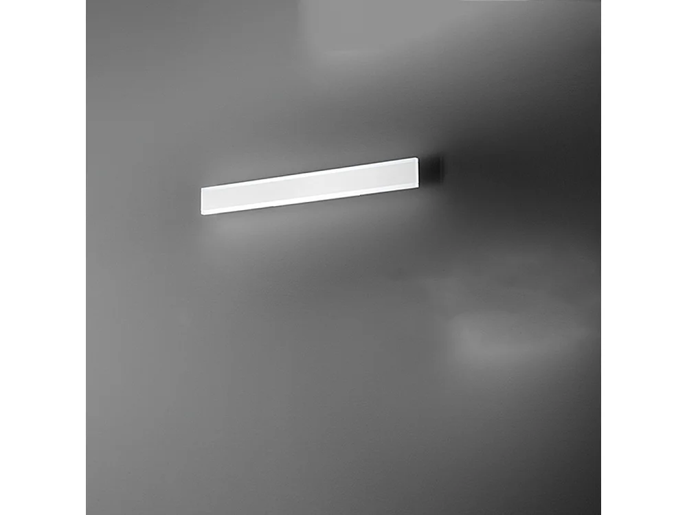 Aplique LED de pared de aluminio blanco de 24 W, 1920 lm, con selector de temperatura de color CCT integrado y difusor satinado - Perenz