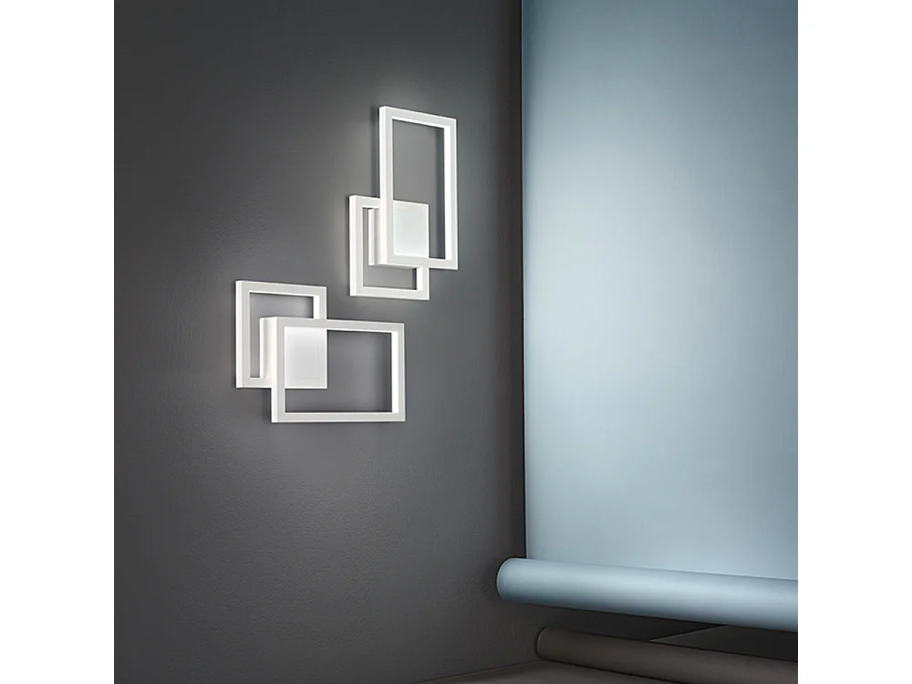 Aplique LED pared 20W aluminio blanco mate, tecnología CCT 3000K-6000K, diseño moderno con estructura metal y acrílico - Perenz