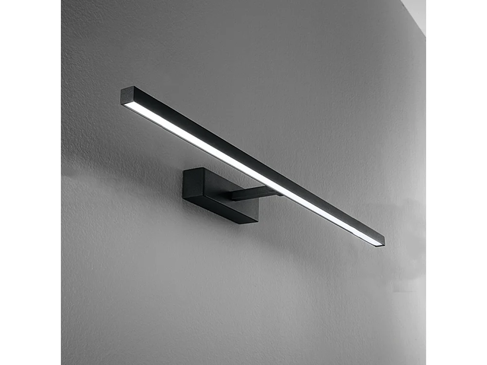 Aplique LED 24W Série 8044 Metal Preto L.102cm com Difusor Orientável 300° e Tecnologia CCT 3000K/4000K/6000K para Interiores - Marca Perenz