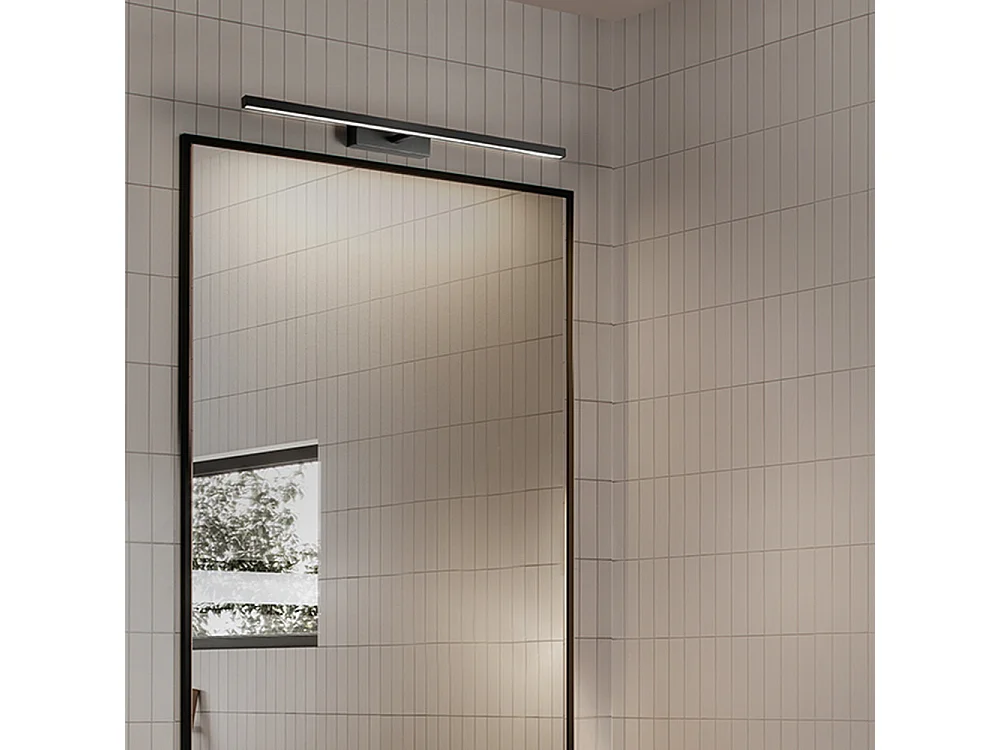 Aplique LED 24W Série 8044 Metal Preto L.102cm com Difusor Orientável 300° e Tecnologia CCT 3000K/4000K/6000K para Interiores - Marca Perenz