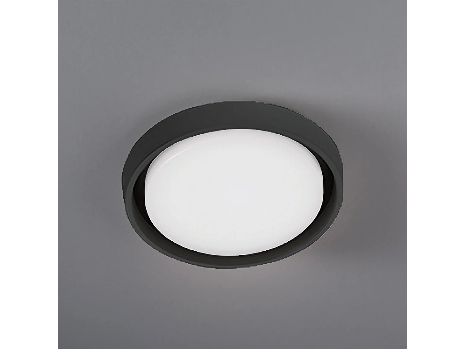 Lámpara de pared y techo LED Alu, diseño moderno en aluminio fundido a presión, color gris oscuro, diámetro 27 cm, protección IP54 para exteriores.