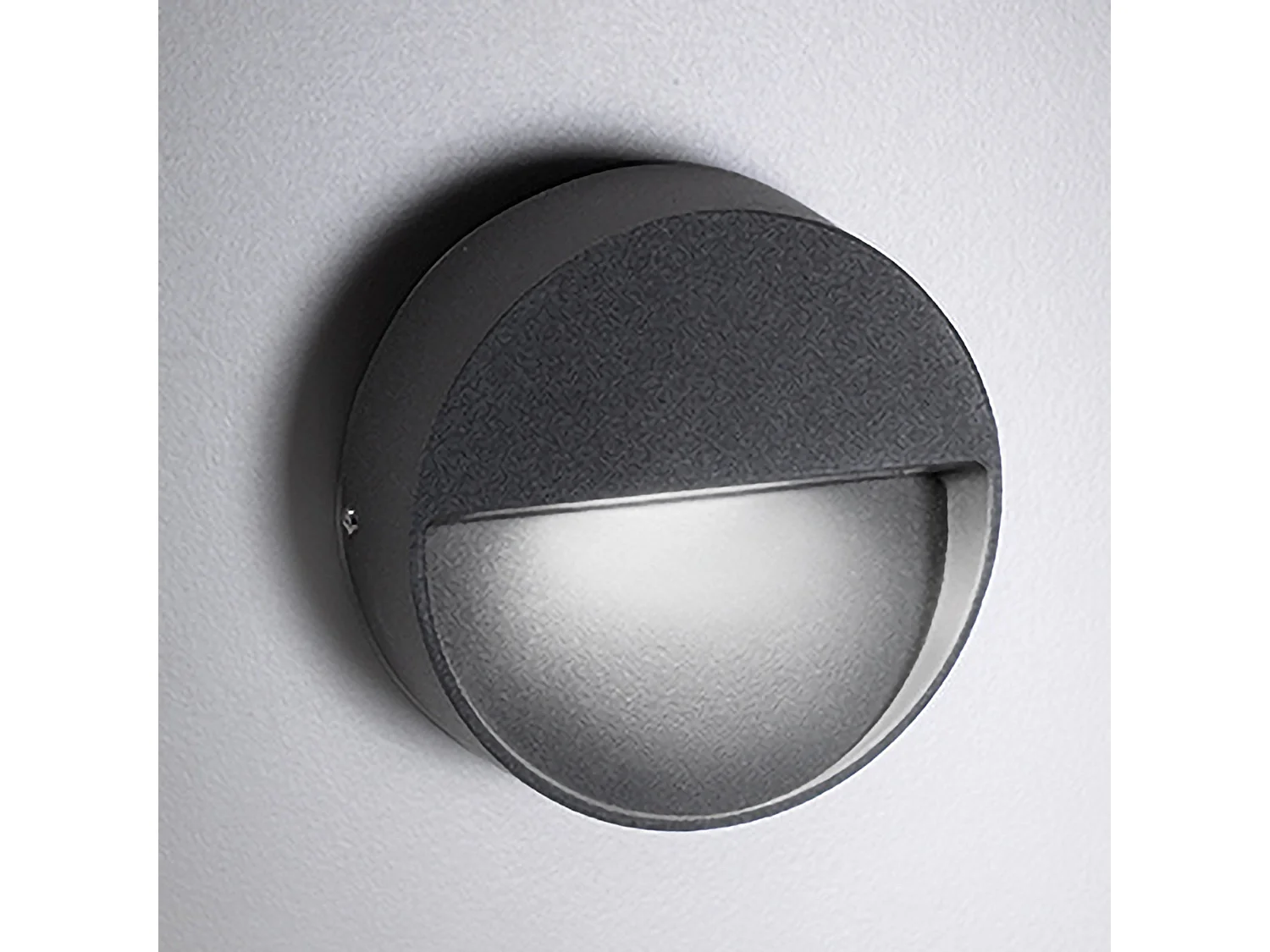 Lámpara de pared LED moderna IP54 para interior y exterior, aluminio fundido gris oscuro, 4.5W, diseño compacto y elegante, diámetro de 10 cm