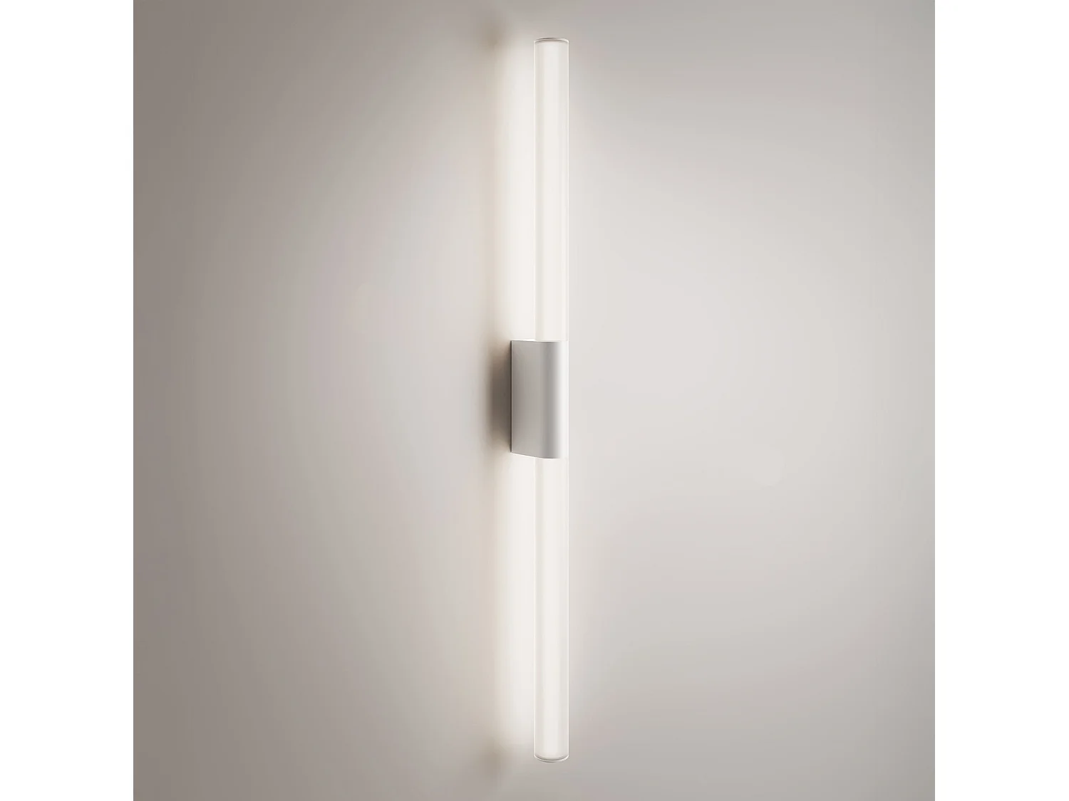 Lámpara de pared o techo LED Sticks, marco de aluminio blanco mate, 26,5 W, grado de protección IP54, temperatura de color seleccionable.